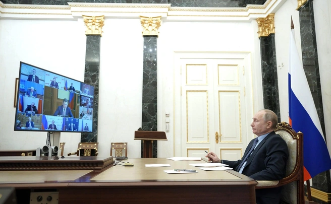 Владимир Путин провел совещание в режиме онлайн | Источник: Kremlin.ru