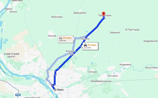 Едем в Подгородку на машине | Источник: yandex.ru