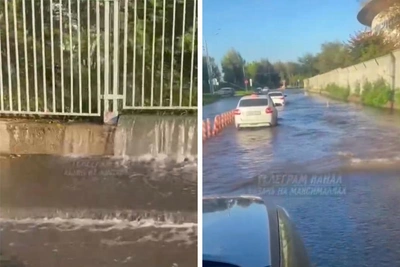 Дорогу у Казанского кремля затопило