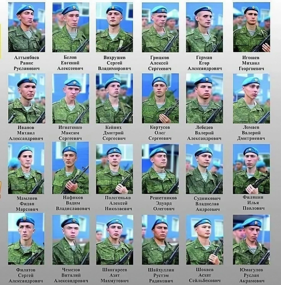Список погибших ребят | Источник: «Памяти десантников погибших под Омском» / vk.com