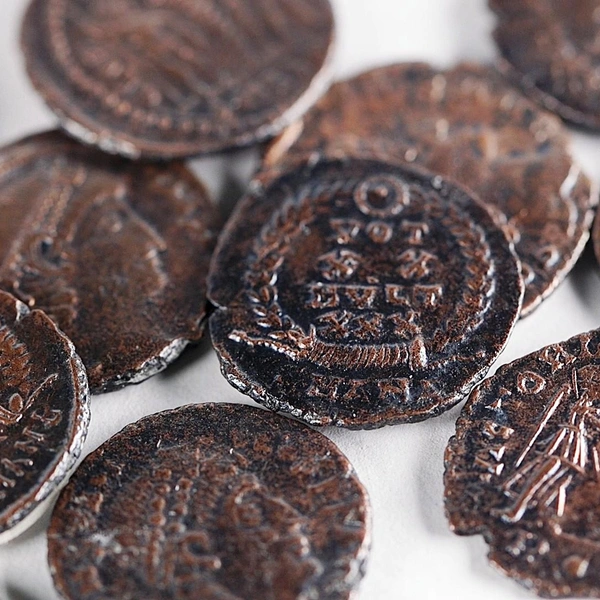 Монеты из клада времен восстания Галла в Иудее | Источник: Emil Aladjem, Israel Antiquities Authority