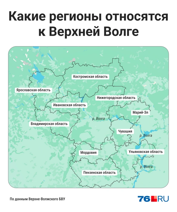 Какие регионы относятся к Верхней Волге | Источник: Мария Романова / Городские медиа