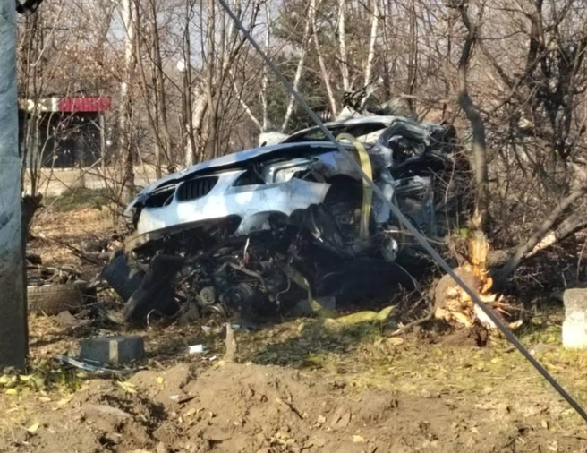 От машины почти ничего не осталось | Источник: Марк Чернослив (Уссурийск) / Telegram