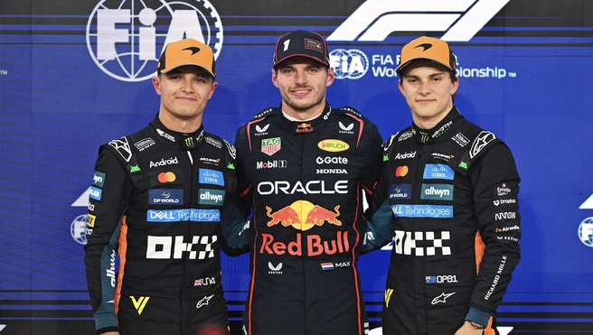 Ландо Норрис, Макс Ферстаппен и Оскар Пиастри | Источник: пресс-служба «Ф-1»