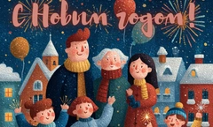 50 красивых открыток «С Новым годом!»: с символом года, животными и поздравлениями в стихах