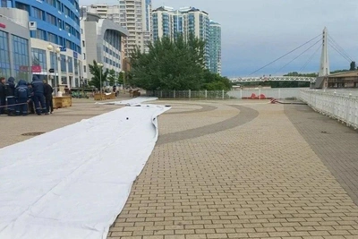 В Краснодаре разворачивают дамбу на набережной