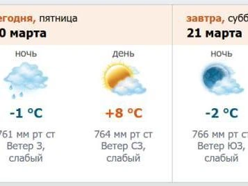 Скриншот с сайта метеорологической службы