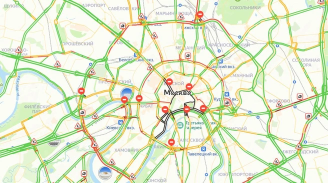 Масштабные перекрытия в центре Москвы | Источник:  «Яндекс.Карты»