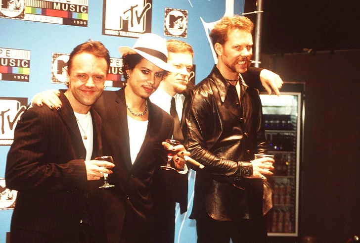 Metallica в 1996 году на церемонии MTV | Источник: Legion Media