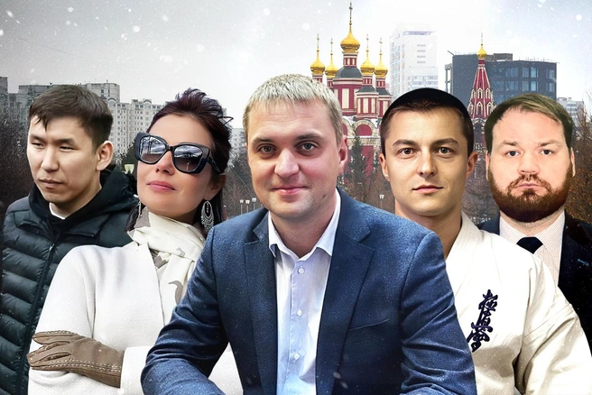 Для некоторых из них работа в управе стала первым опытом в муниципальном управлении | Источник: Полина Авдошина / Городские медиа, сайт управы Тропарево-Никулино, Анастасия Гладышева / Facebook (деятельность запрещена в РФ), Московская Федерация Кёкусинкай, Алексей Кунгуров / Vk.com