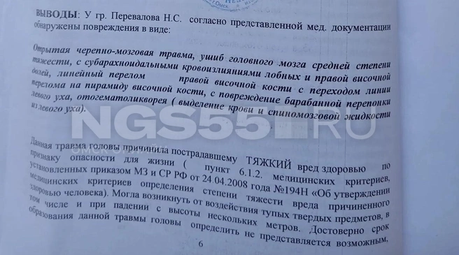 У парня диагностировали тяжелую травму | Источник: предоставлено Никитой Переваловым 