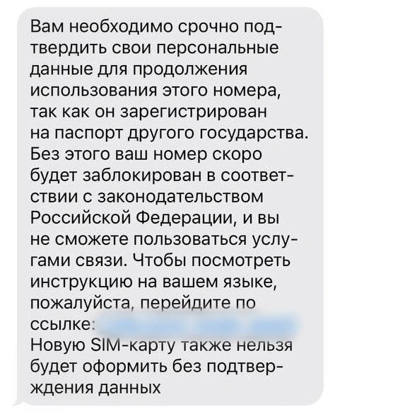 Такие СМС рассылают сотовые операторы | Источник: читатель E1.RU