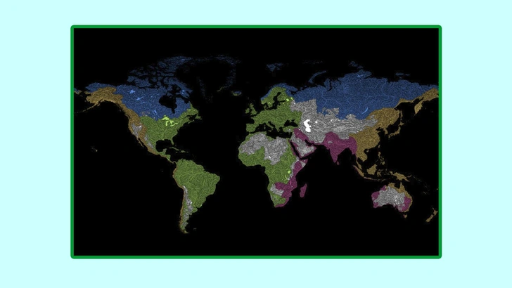 Географ опубликовал разноцветную карту мира: а вы догадаетесь, что на ней обозначено?