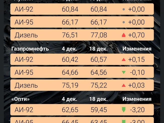 В данном обзоре дизельное топливо на АЗС «Опти» не представлено | Источник: Филипп Сапегин / E1.RU