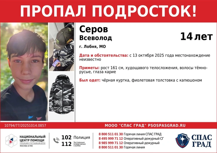 «Лежали на путях два ботинка»: в Подмосковье две недели ищут 14-летнего зацепера Всеволода из Лобни «Лежали на путях два ботинка»: в Подмосковье две недели ищут 14-летнего зацепера Всеволода из Лобни