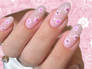 Розовый маникюр с сакурой — самый милый дизайн ногтей на лето 2024