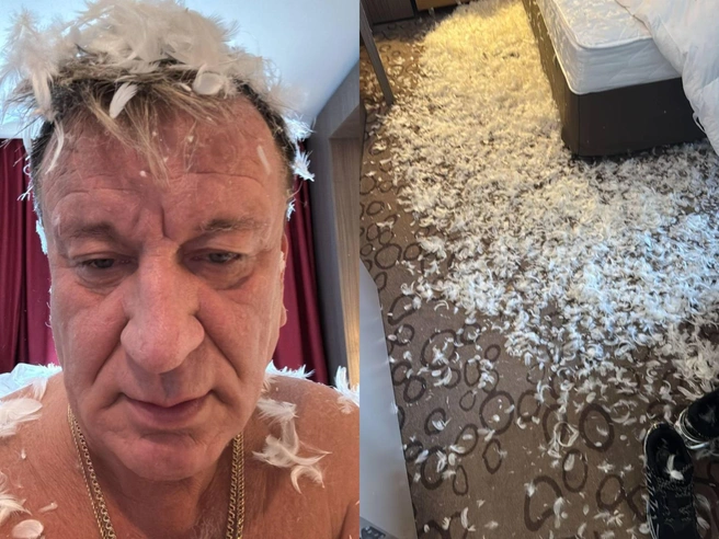 Сергей Пенкин проснулся в отеле в перьях и заплатил штраф в 350 тысяч | Источник: Сергей Пенкин / Telegram