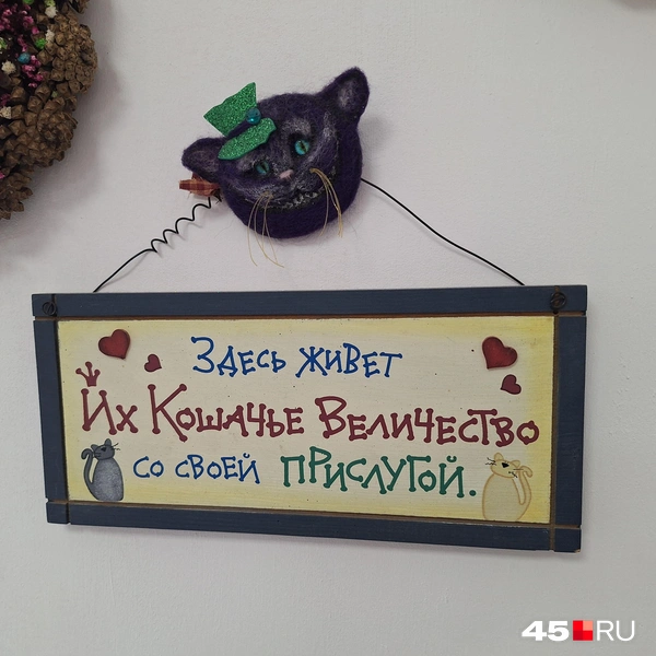 Надпись на табличке сообщает: кто кот в доме хозяин | Источник: Александр Лисихин
