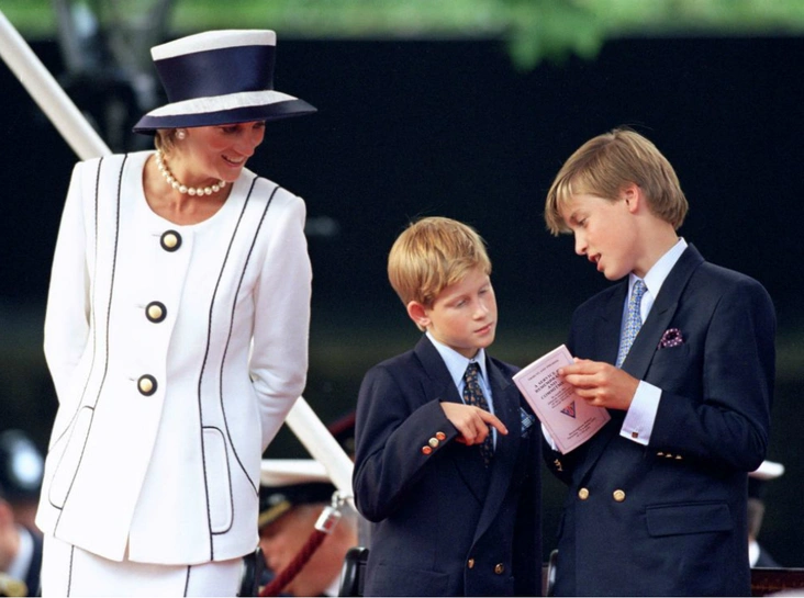 Принцесса Уэльская Диана с сыновьями Уильямом и Гарри, 1995 год