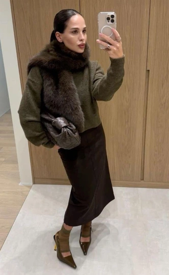 Меховые горжетки: как стилизовать самый модный аксессуар сезона