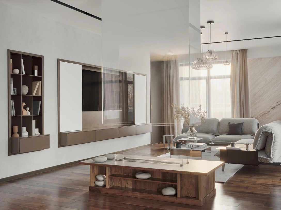 Гостиная. Светильники, Vistosi. Диваны Nova, Rolf Benz. | Источник: Дмитрий Цыренщиков. Стиль: Мария Нечаева