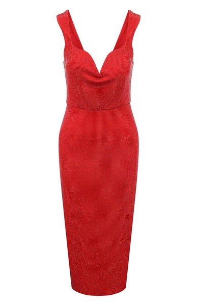Женское красное платье с отделкой стразами MAISON DANGELANN