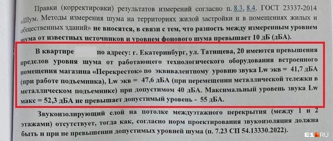 Эксперты дважды подтвердили, что в квартире слишком шумно | Источник: судебная экспертиза