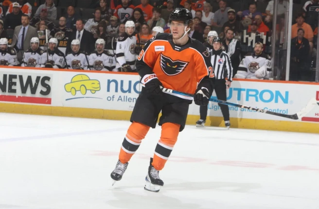 Экс-форвард «Южного Урала» Никита Гребенкин набрал первое очко в НХЛ за «Филадельфию Флайерс» | Источник: JustSports Photography/Lehigh Valley Phantoms