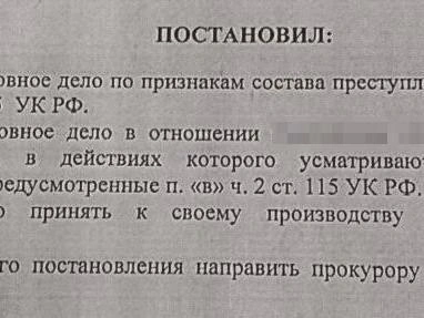 Полиция расследует дело по статье о причинении легкого вреда здоровью | Источник: предоставлено адвокатом Антоном Задоркиным