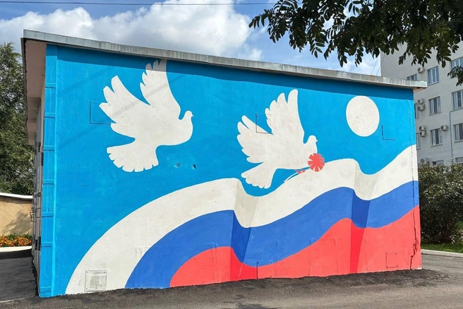 Еще один мурал появился во дворе Госпиталя для ветеранов войн в Кургане | Источник: СУЭНКО /t.me