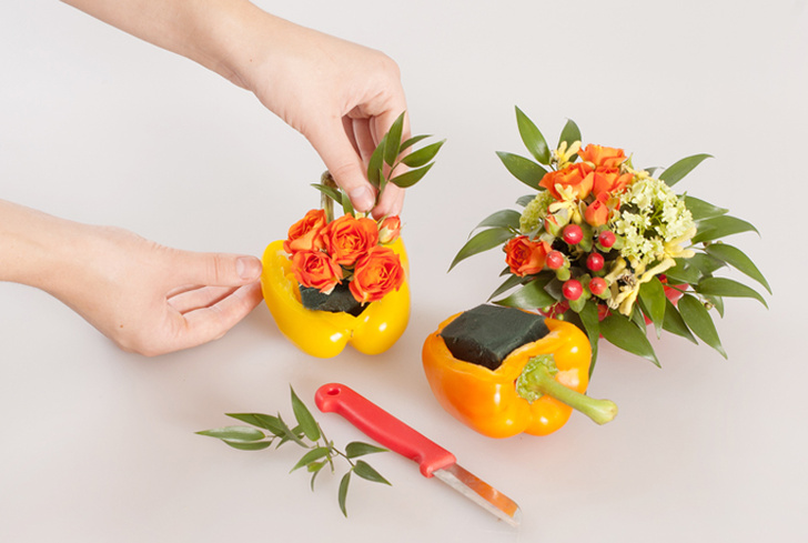 Букет из цветов и овощей: мастер-класс