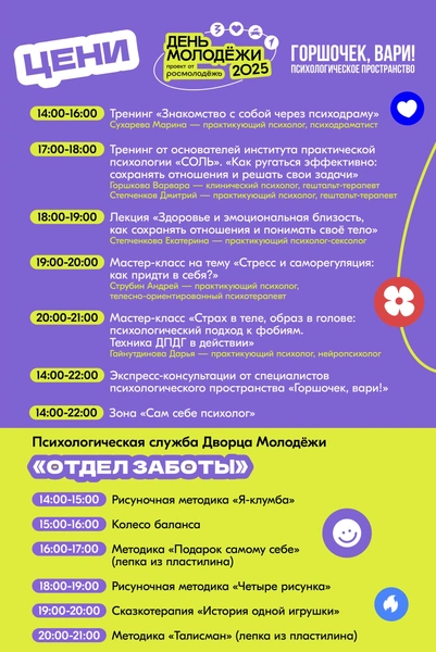 Программа площадки «Цени» | Источник: Организаторы