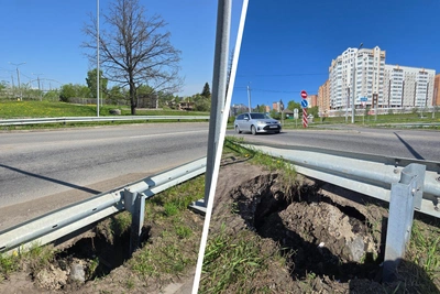 Новый провал грунта в Красноярске: третий с апреля