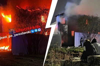 Крупный пожар в Ярославле: сгорел частный дом
