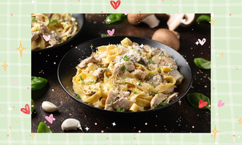 Ужин по-итальянски: рецепт пасты с курицей и грибами в сливочном соусе