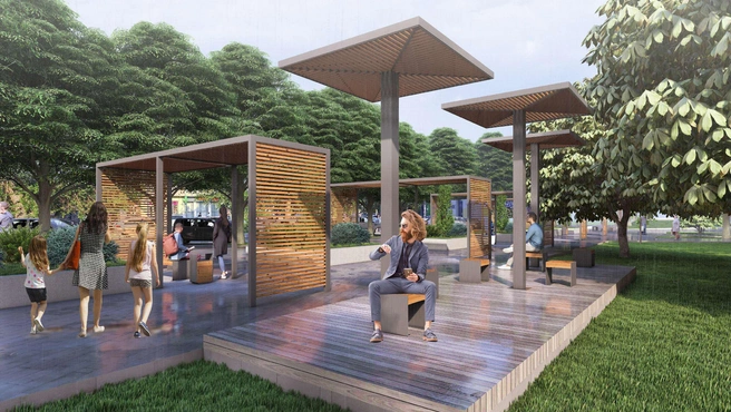 Концепция предполагает превращение улицы в парк… | Источник: Центр компетенций «Вяз»