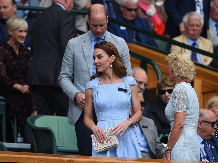 Герцогиня и герцог Кембриджские на тринадцатом дне чемпионата «Уимблдон» во Всеанглийском клубе лаун-тенниса и крокета, Лондон, Великобритания, 14 июля 2019
