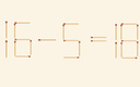 Кто-то ошибся по-крупному: 16-5 никак не может быть равно 18: переместите 1 спичку, чтобы уравнение стало верным