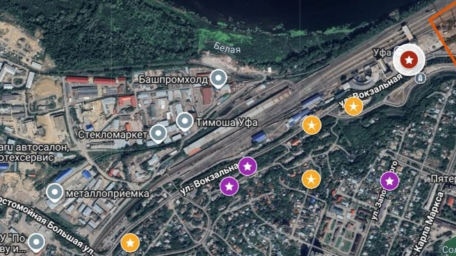 Вокзальная | Источник: Карта провалов земной поверхности республики Башкортостан / usiz.ru/karta-karstovyx-provalov