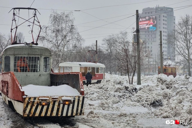 Трамваи перестали ходить в направлении Постникова оврага | Источник: Роман Данилкин / 63.RU