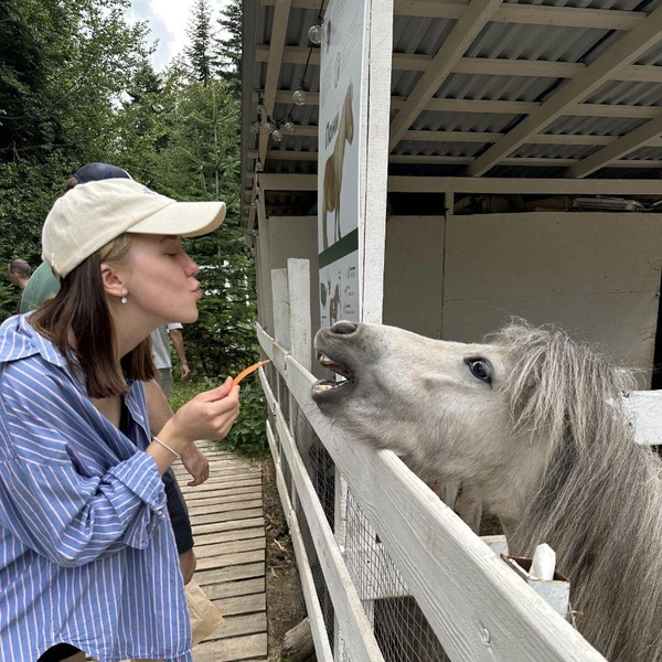 Животных на ферме можно гладить и кормить | Источник: из личного архива Евгении