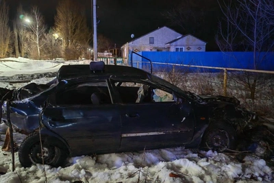 В Воронежской области Киа перевернулась в кювете