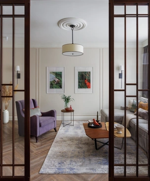 Московская квартира 87 м² в стиле неоклассики