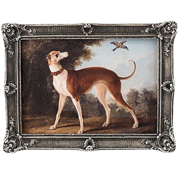 Картина в прямоугольной раме «Рыжая собака, смотрящая в небо», Glasar 