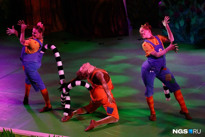 Во второй части балета ослику его друзья предлагали самые разные хвосты&nbsp;— но Иа печалился именно о своем | Источник: Андрей Бортко / NGS.RU