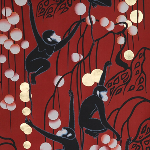 Обои Deco Monkeys, de Gournay, шоу-рум de Gournay