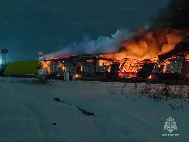 Пожар начался около часа ночи | Источник: МЧС по Новосибирской области