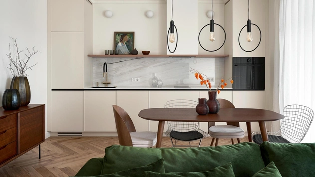 Квартира 63 м² с винтажными акцентами в Красноярске
