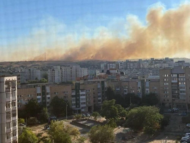 Огонь вспыхнул в Красноармейском районе днем 23 августа | Источник: «Волгоград Красноармейский» / @vlg_crime