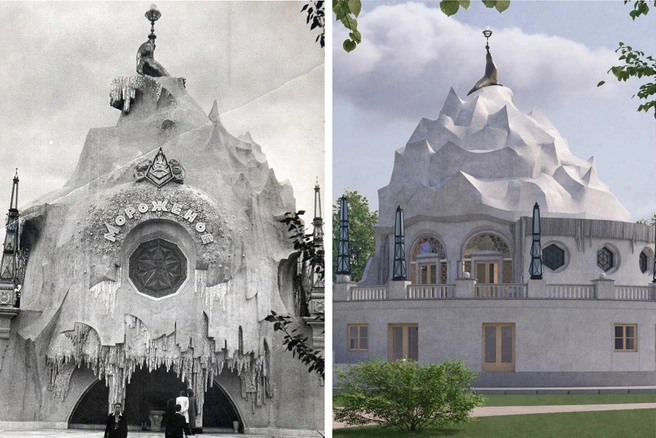 Проект восстановленного исторического павильона стал участником конкурса «Золотой колос» | Источник: Wikipedia, Rokot Studio / behance.net